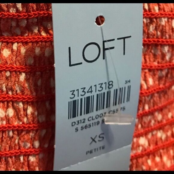 Loft XSP Orange & White Cropped Top NWT (LR4) - Picture 4 of 5